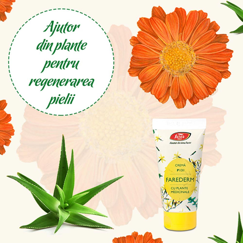 Crema Farederm cu plante medicinale, P131, 50 ml, Fares