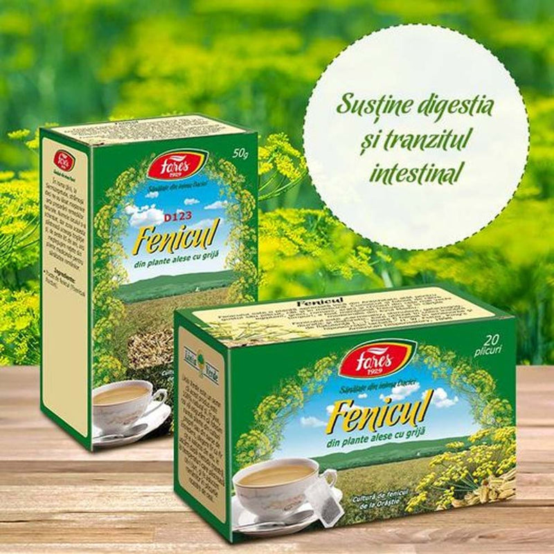 Ceai de fenicul, 20 plicuri, Fares - Delumani - Magazin Online Romanesc 
